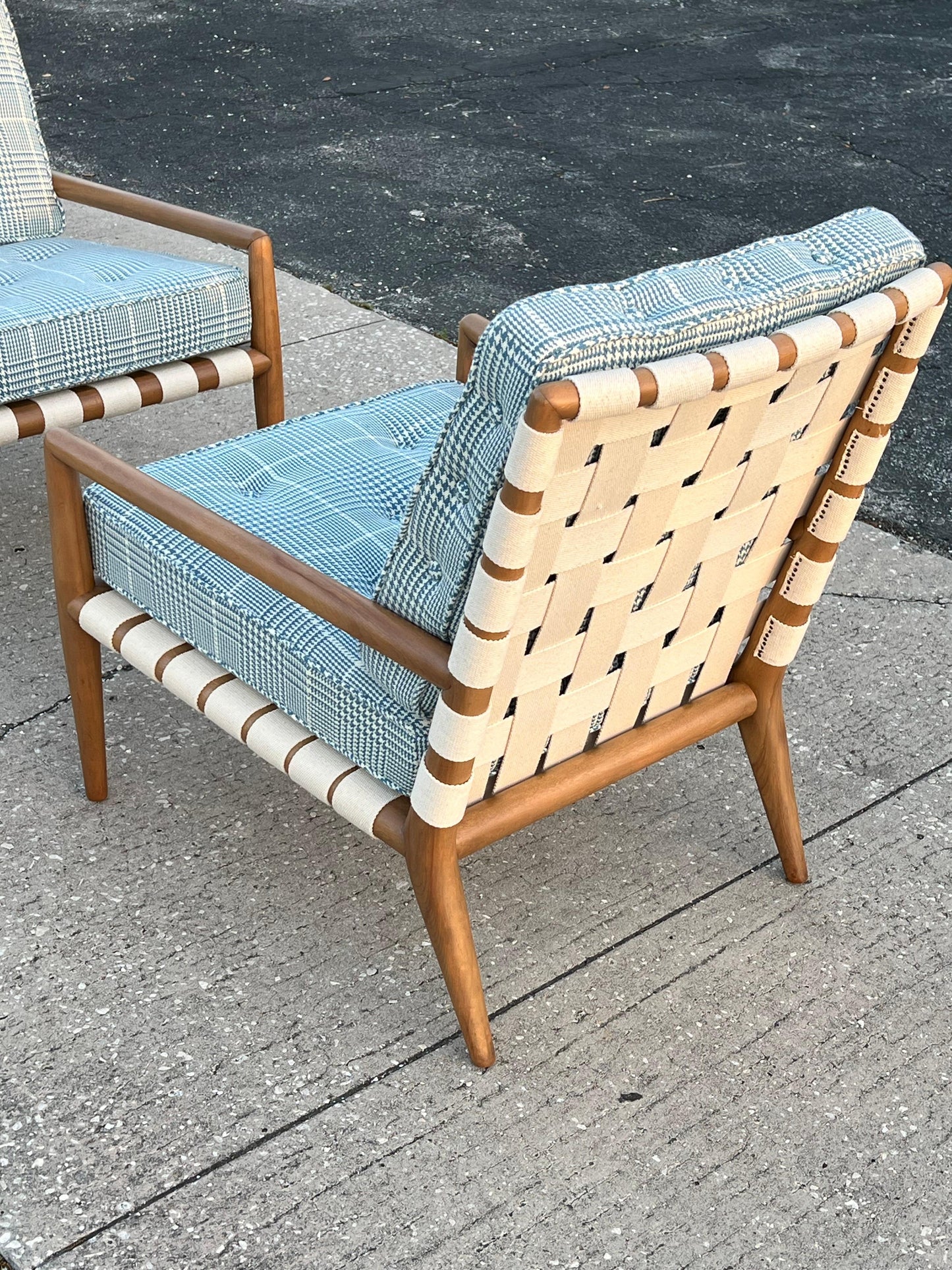 A Pair Of T.H.Robsjohn-Gibbings Strap Lounge Chairs Vintage 1950's