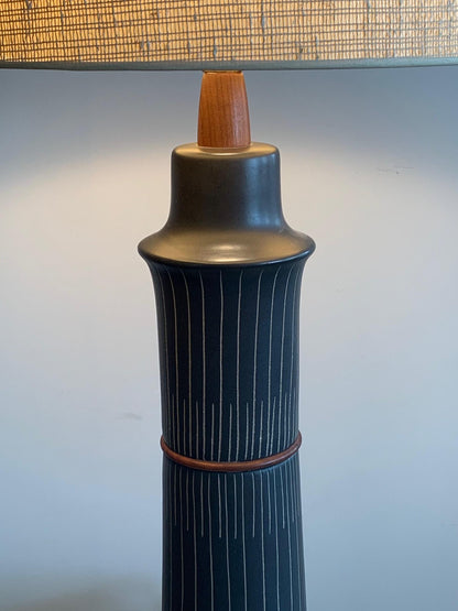 Rare Martz Lamp with Sgraffito Decoration