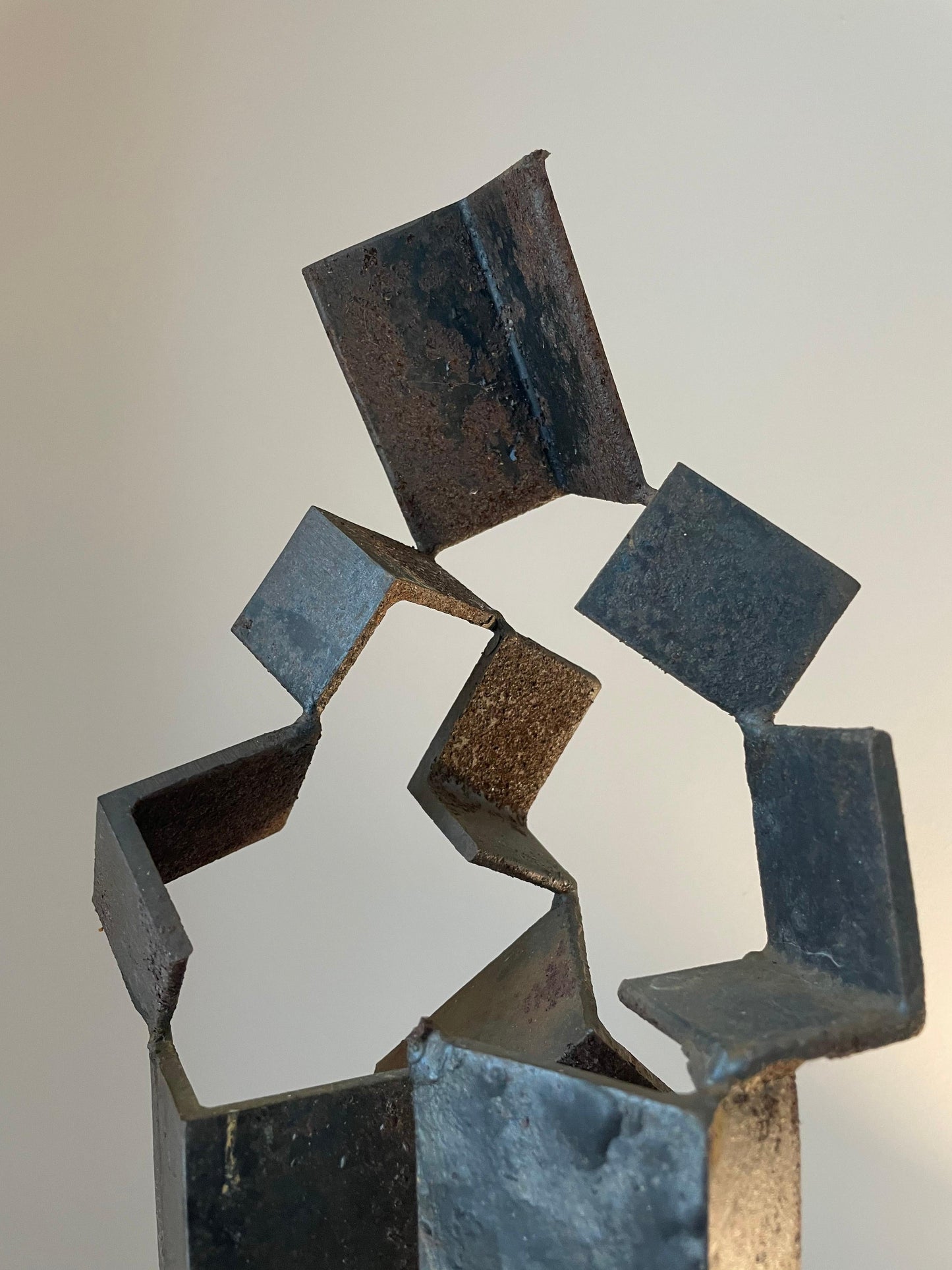 Patinated Steel Modernist Sculpture