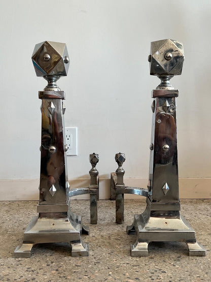 Pair of Unusual Andirons 1970's