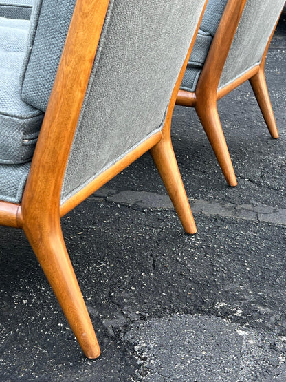 A Pair of T.H. Robsjohn-Gibbings Classic Slipper Chairs