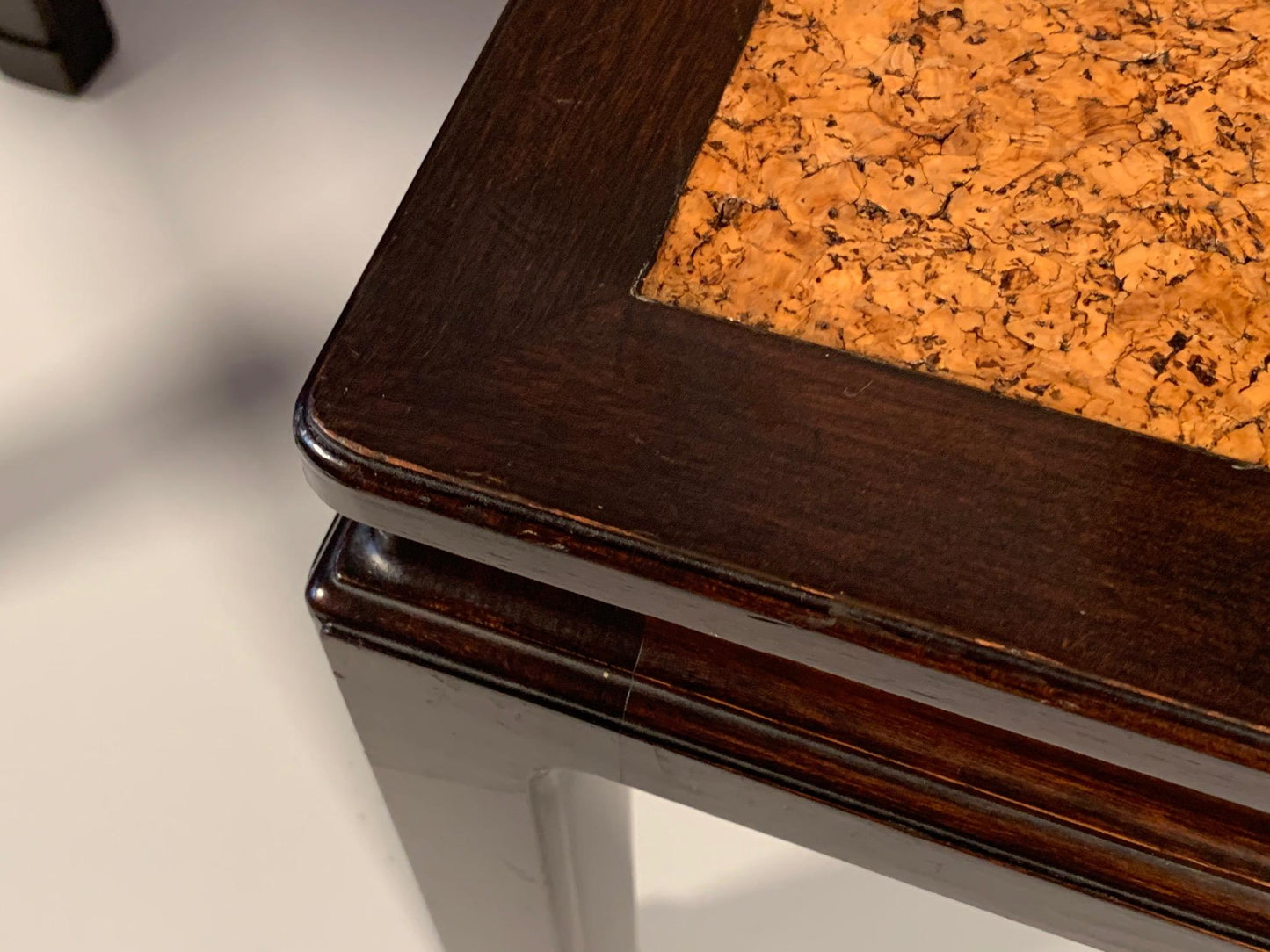 A Pair of Dunbar Occasional Tables Asian Style with Cork Tops