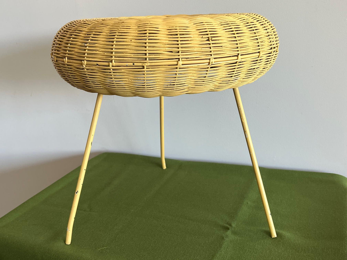 Two Vintage Wicker Stools