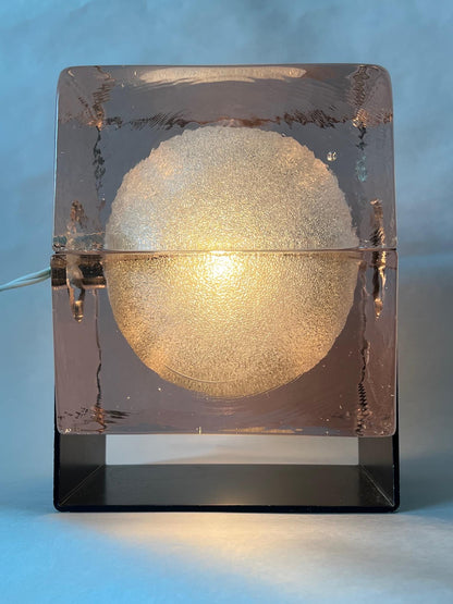 Glass Cubosfera Table Lamp by Uno Westerberg for Pukeberg, Sweden, 1960s