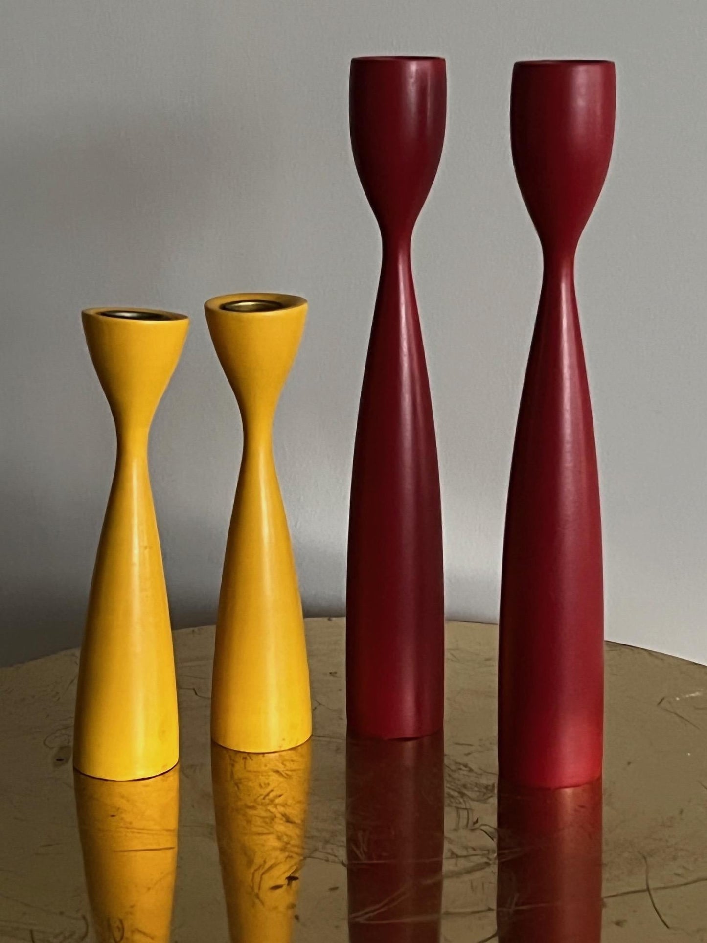 Set of Colorful Danish Candlesticks