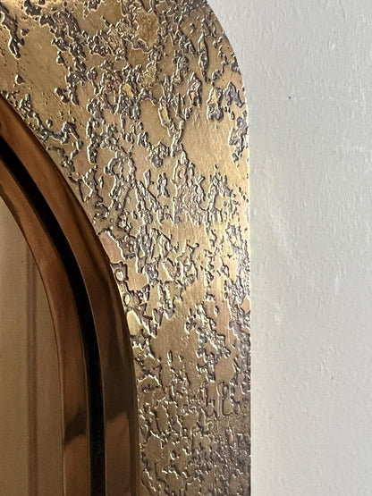 Unusual Mirror with Etched Brass Decoration