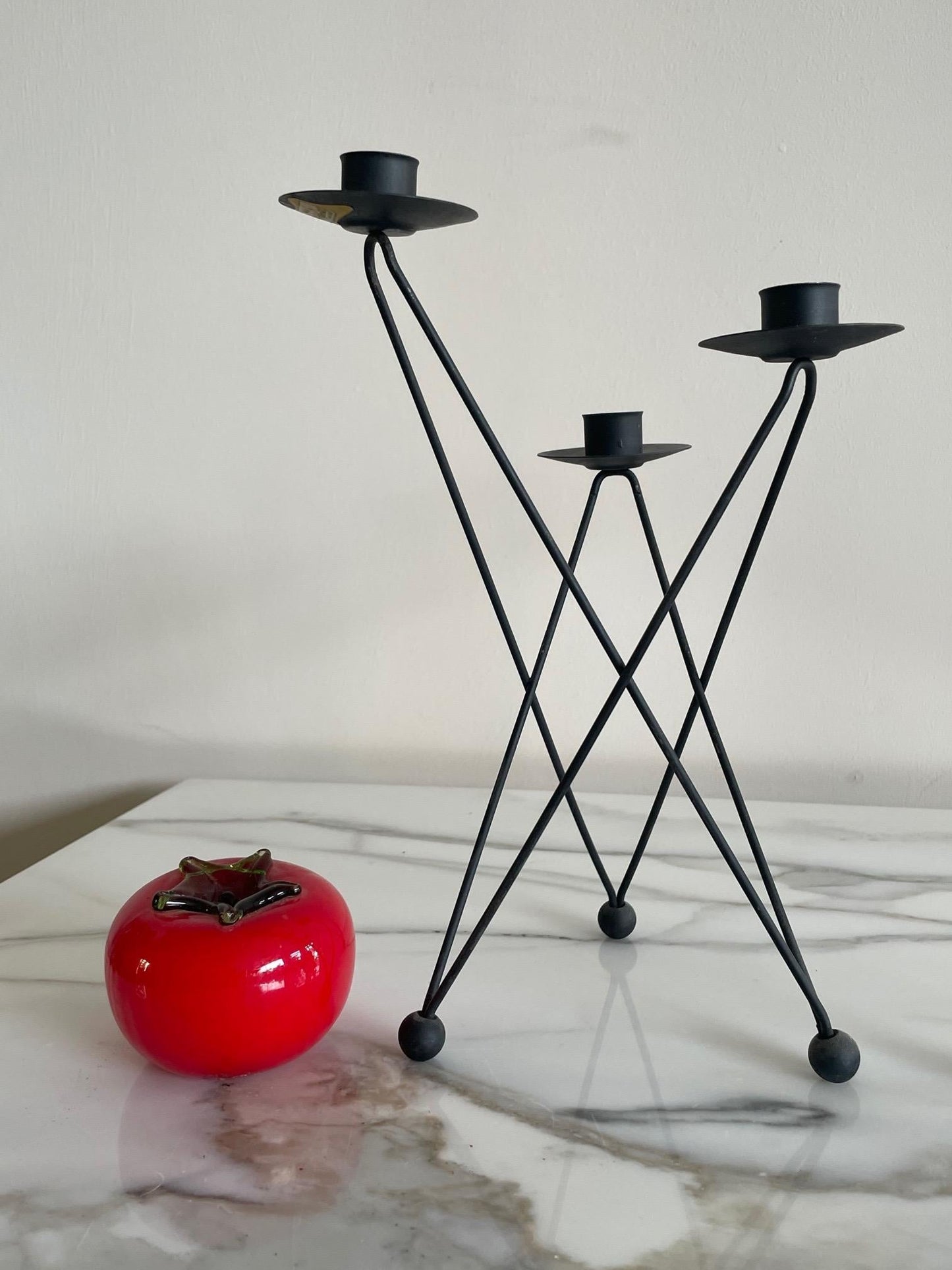 Pair of Atomic Candleholders by Architect Victor Bisharat