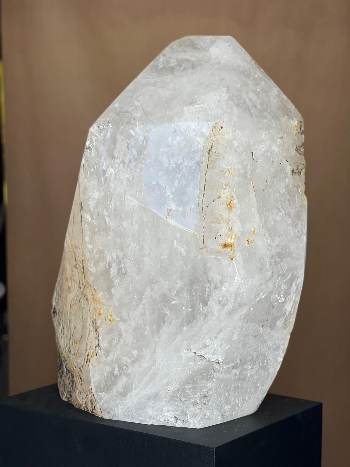 Massive Natural White Rock Crystal Obelisk Healing