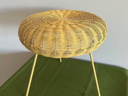 Two Vintage Wicker Stools