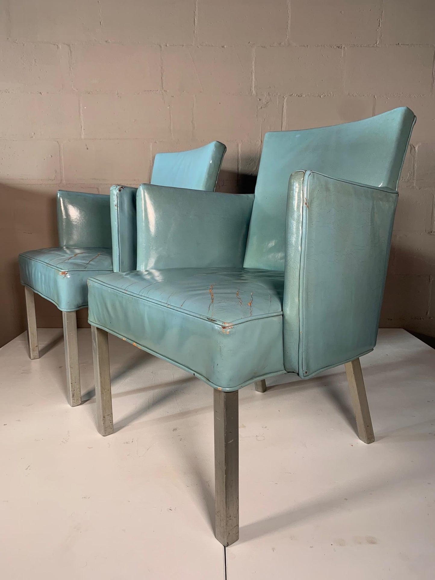 Pair of Unusual Armchairs from S.S. United States Ocean Liner