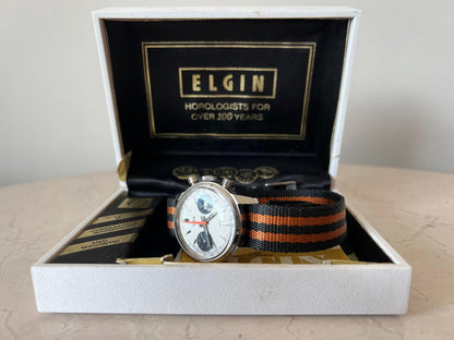 1960s Elgin Steel Chronograph Panda Dial