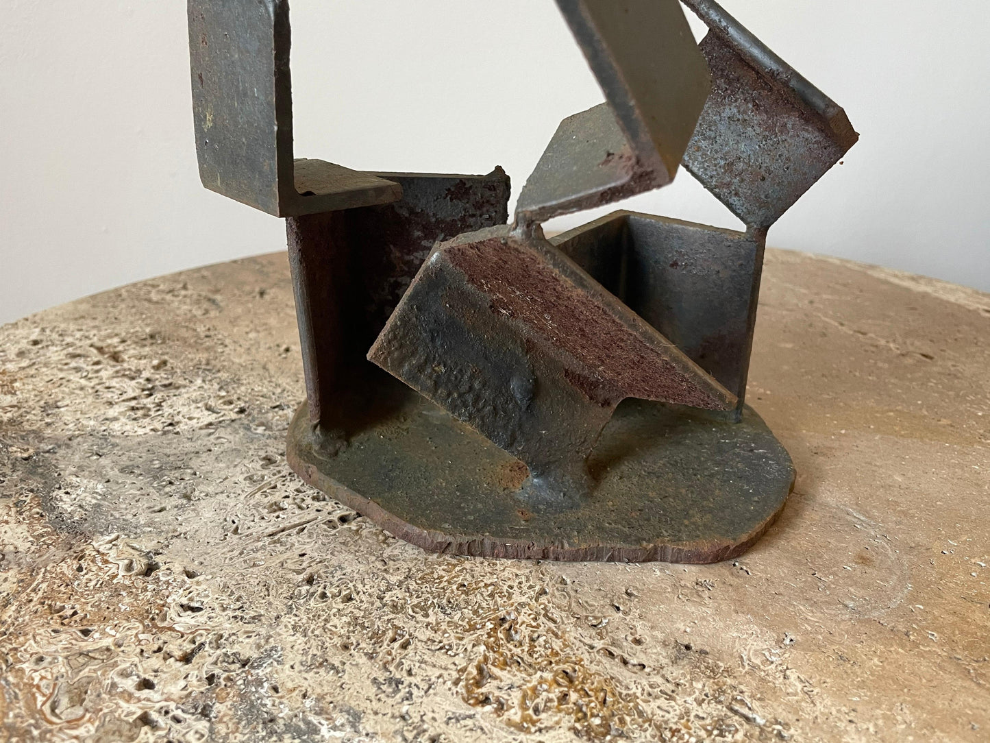 Patinated Steel Modernist Sculpture