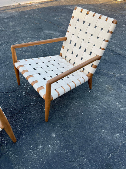 A Pair Of T.H.Robsjohn-Gibbings Strap Lounge Chairs Vintage 1950's