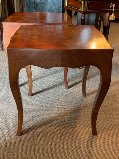 Pair of Elegant Italian Tables with Cabriolet Legs