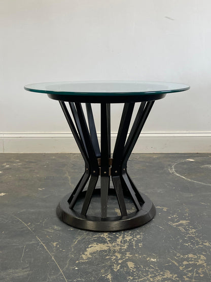 Edward Wormley for Dunbar Ebonized Sheaf of Wheat Table with Glass Top