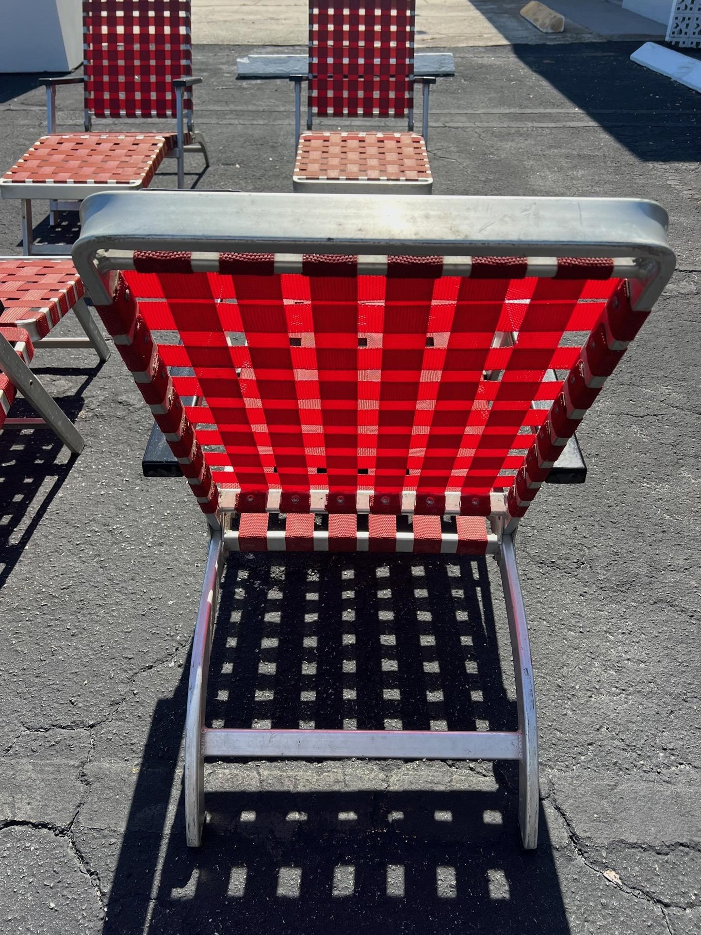 A Pair of Aluminum Folding Chaise Lounges from SS United States Luxury Ship