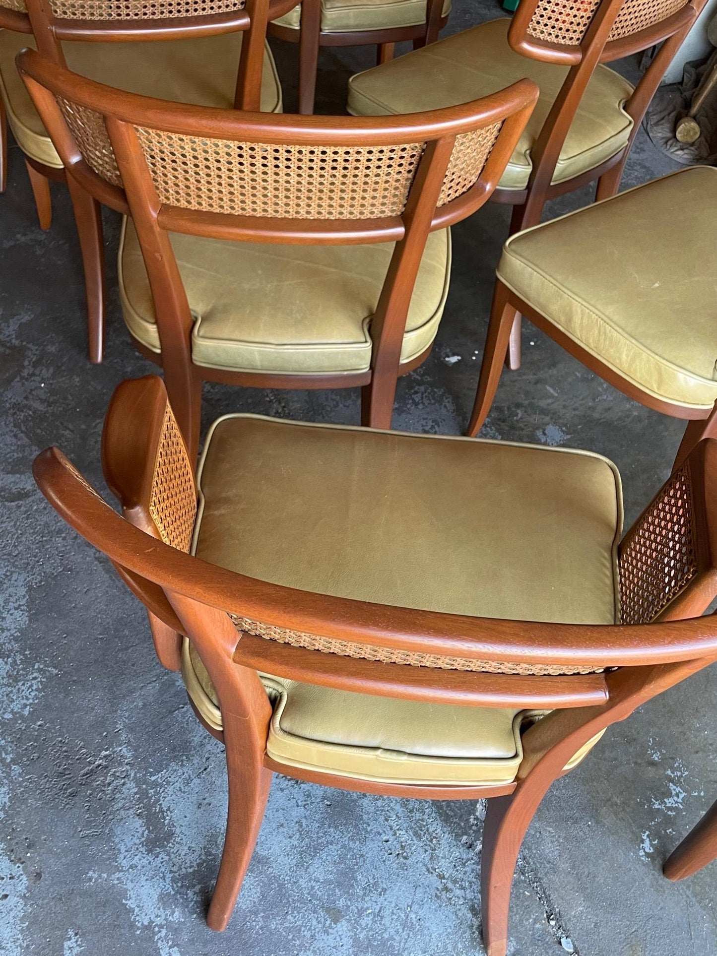 Set of Eight Caned Back Dunbar Dining Chairs