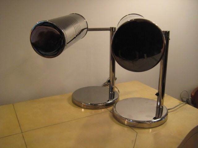 frisman vintage A Pair of Desk Lamps by Nessen in Nickel