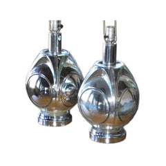 Pair of Architectural Mercury Glass Lamps