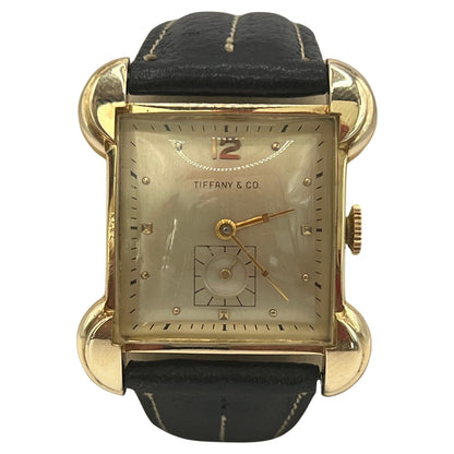 Frisman Vintage Tiffany & Co Mathey-Tissot 14k Gold Heavy Art Deco Flared Lug Mens Watch
