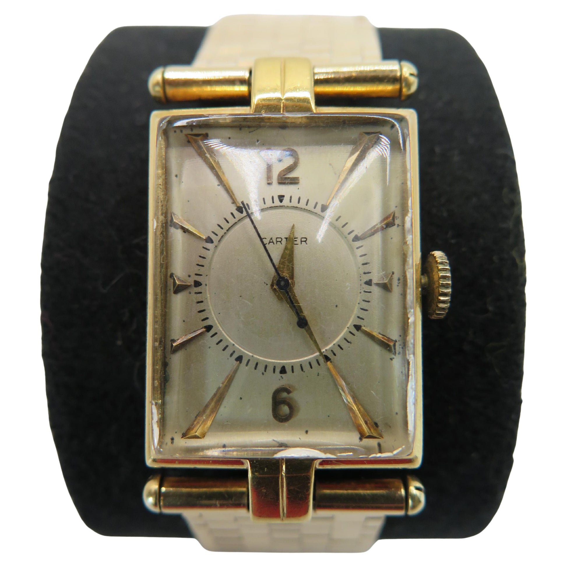 Frisman Vintage Cartier Tank ca' 1940's With Gold Bracelet