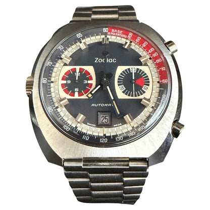 Frisman Vintage 1970s Zodiac Chronograph Stainless Steel 44mm Watch