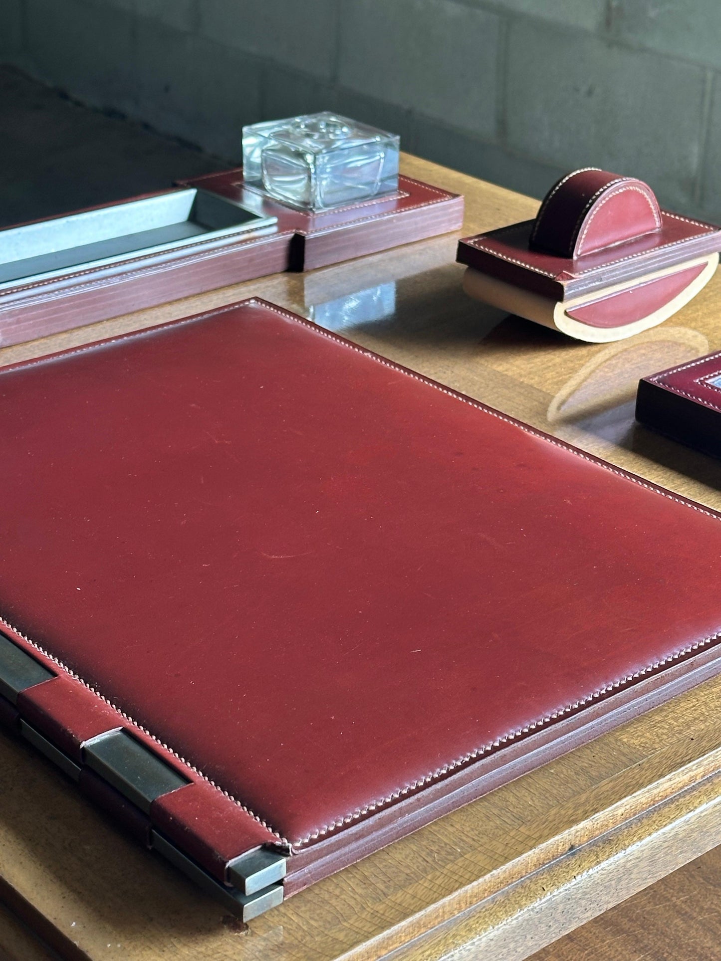 Frisman Vintage 1940s Paul Dupré-Lafon for Hermès Rare Desk Pieces- Set of 4