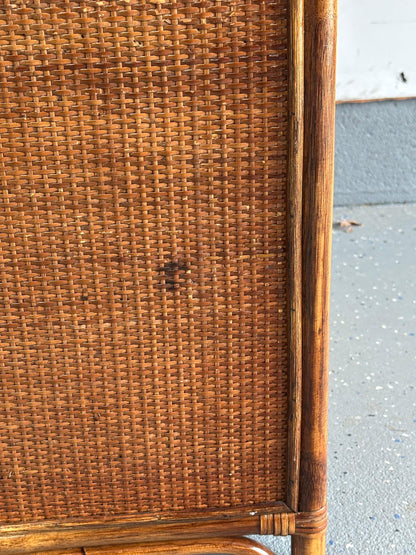 Frisman Vintage Bamboo and Cane British Colonial Style Small Chest