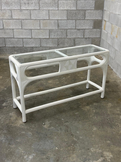 Frisman Vintage Vintage Coastal Pencil Reed Console Table