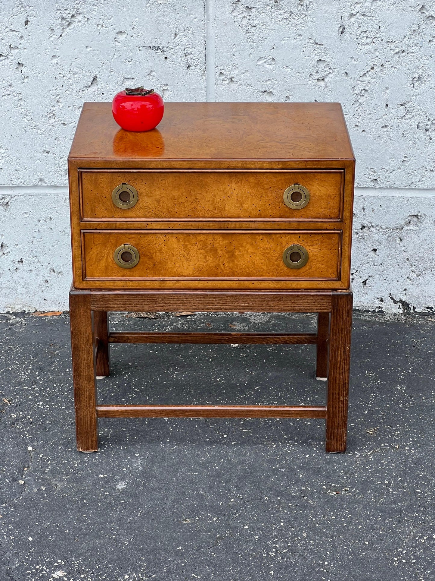 Frisman Vintage John Stuart Campaign Mini Chest ca' 1960's Burl