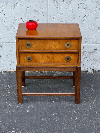 Frisman Vintage John Stuart Campaign Mini Chest ca' 1960's Burl