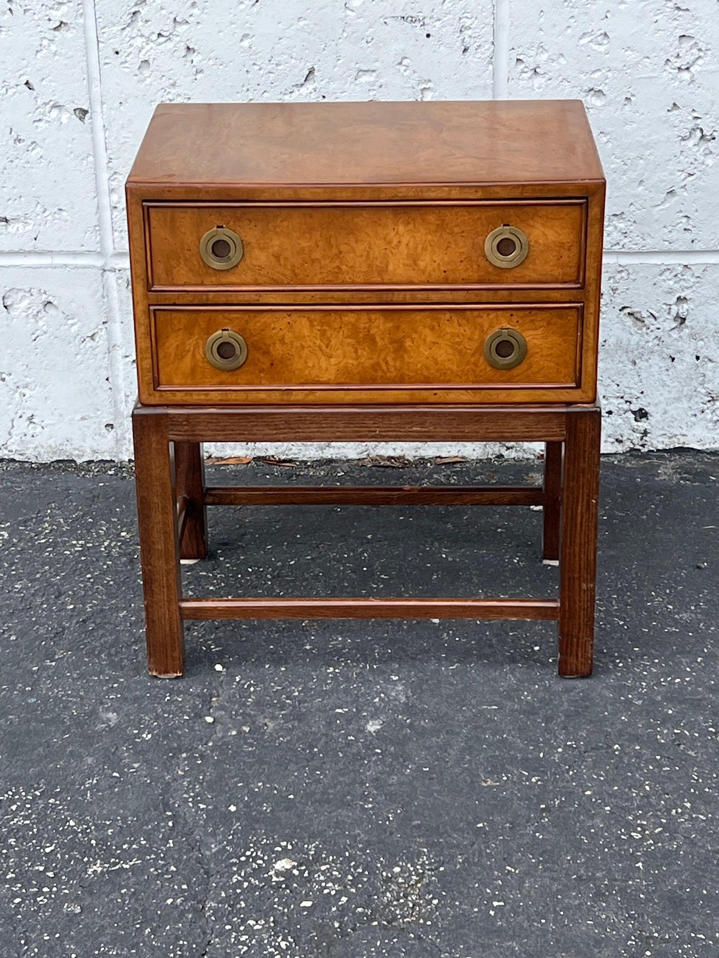 Frisman Vintage John Stuart Campaign Mini Chest ca' 1960's Burl