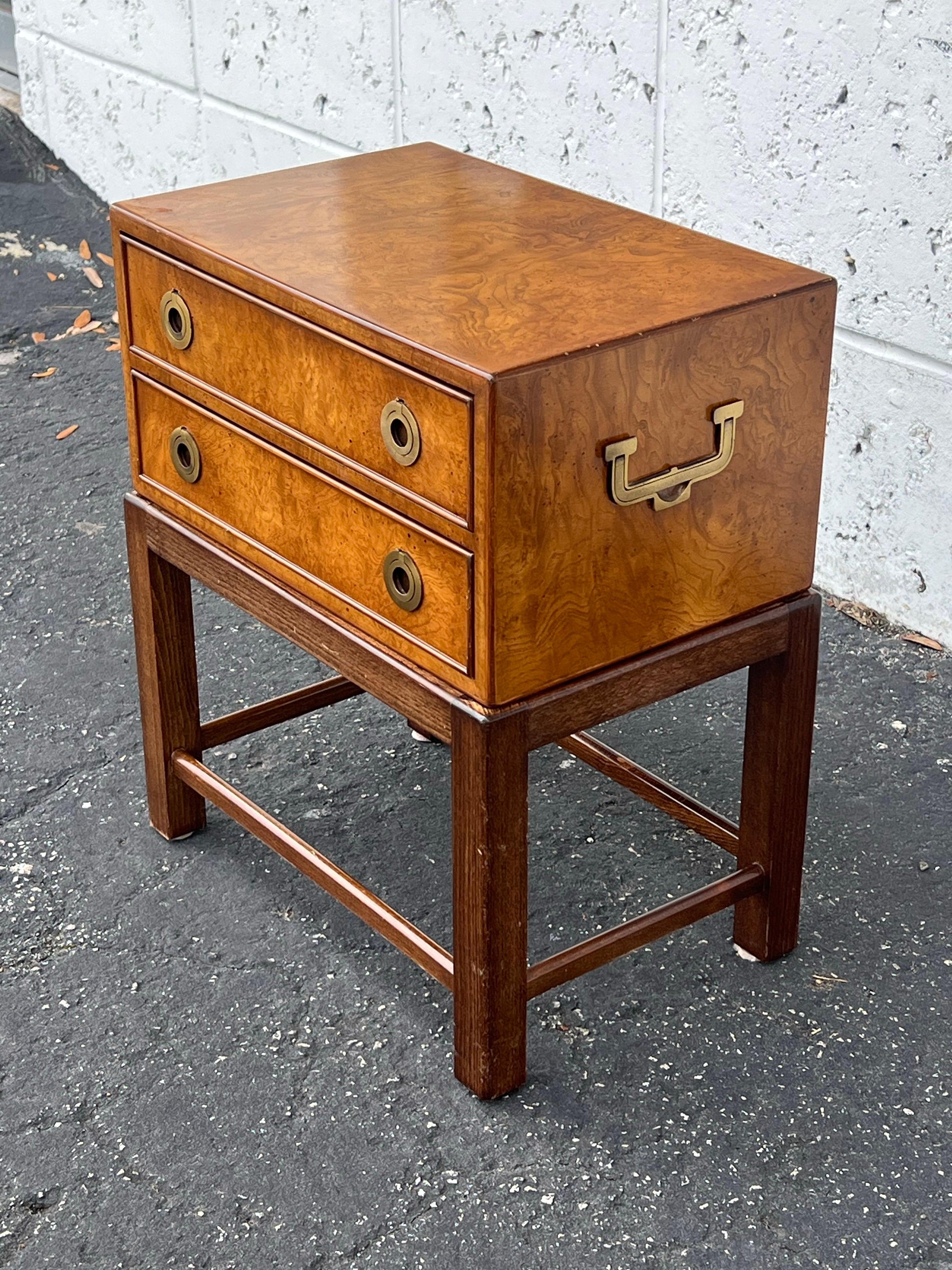 Frisman Vintage John Stuart Campaign Mini Chest ca' 1960's Burl