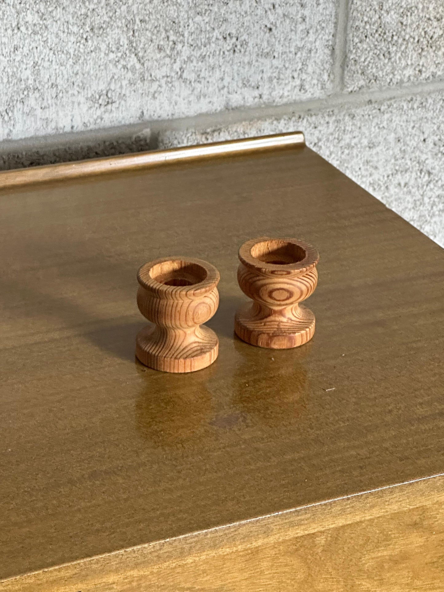 Frisman Vintage 1960s Swedish Pine Candle Holders - a Pair