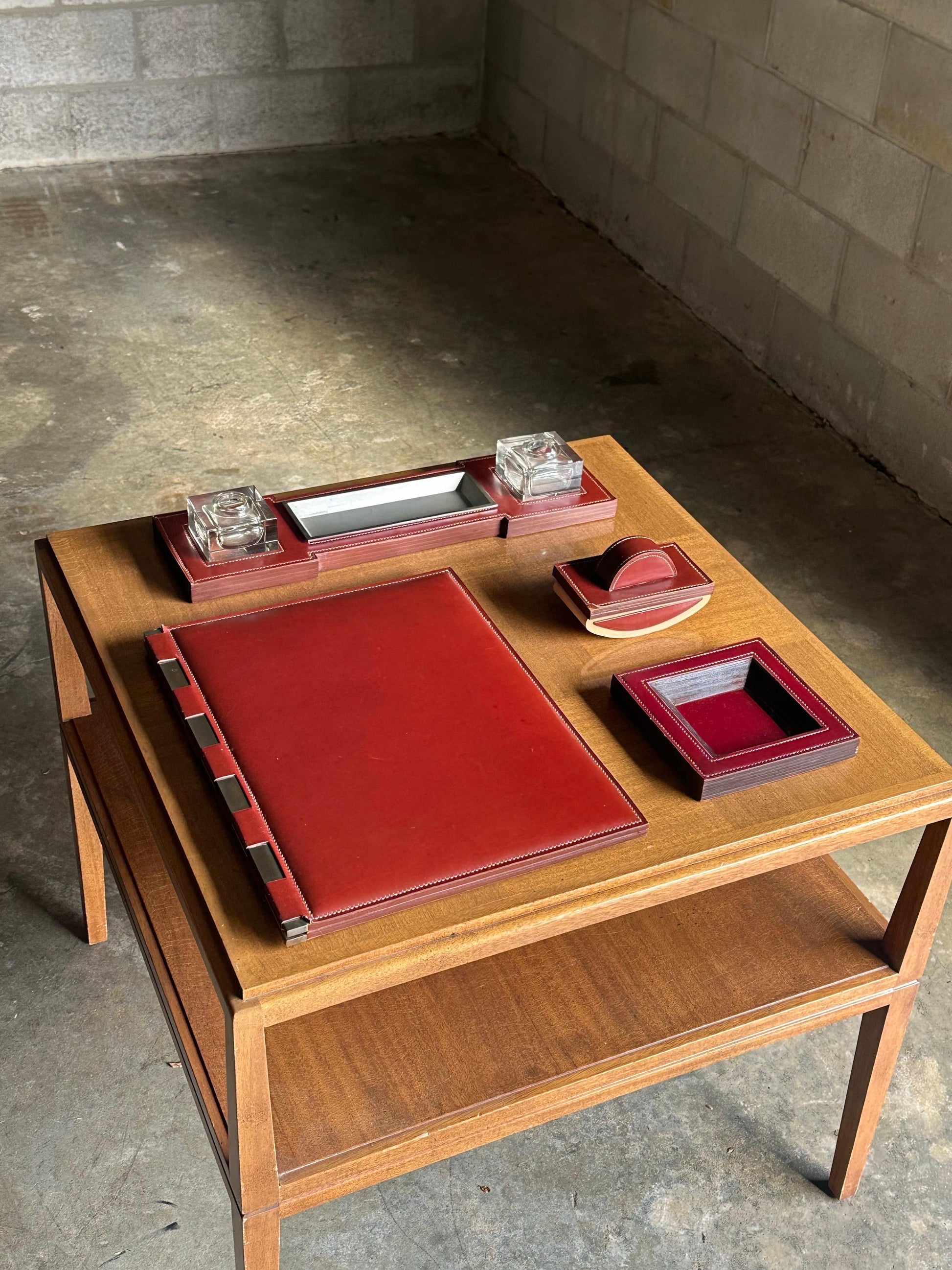 Frisman Vintage 1940s Paul Dupré-Lafon for Hermès Rare Desk Pieces- Set of 4