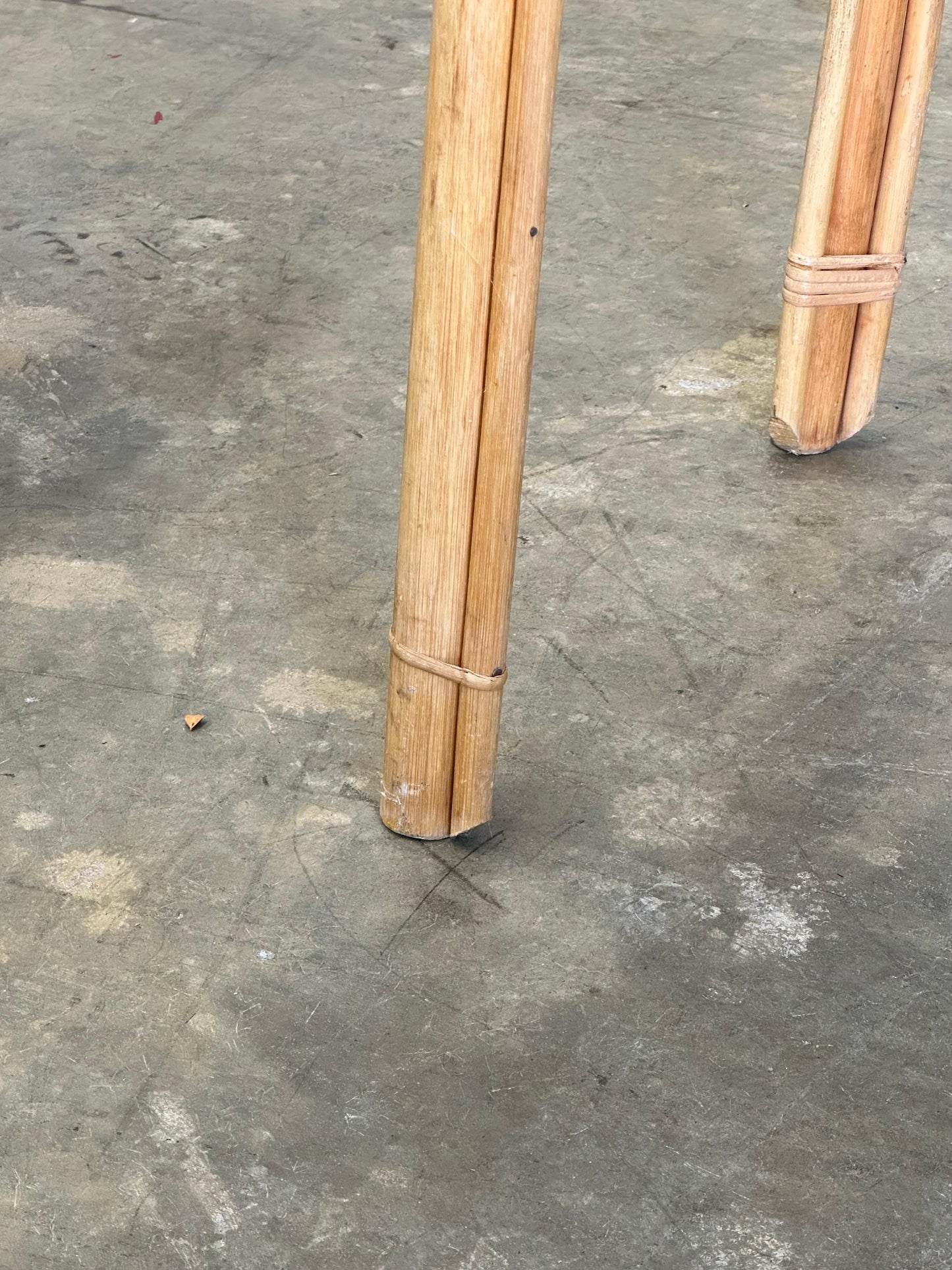 Frisman Vintage Vintage Coastal Bamboo, Cane, and Glass Top Console Table