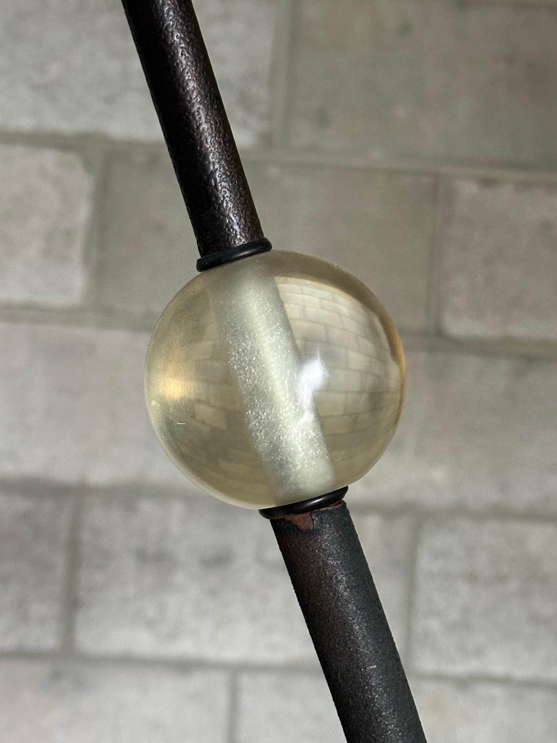 Frisman Vintage 1980s American Modernist Designer Postmodern Metal and Acrylic Floor Lamp