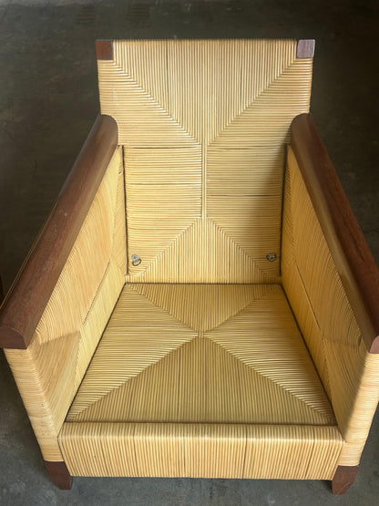 Frisman Vintage 1990s John Hutton for Donghia Merbau Lounge Chairs