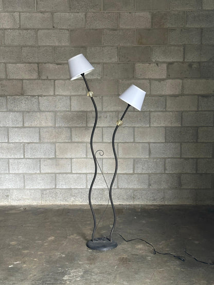 Frisman Vintage 1980s American Modernist Designer Postmodern Metal and Acrylic Floor Lamp