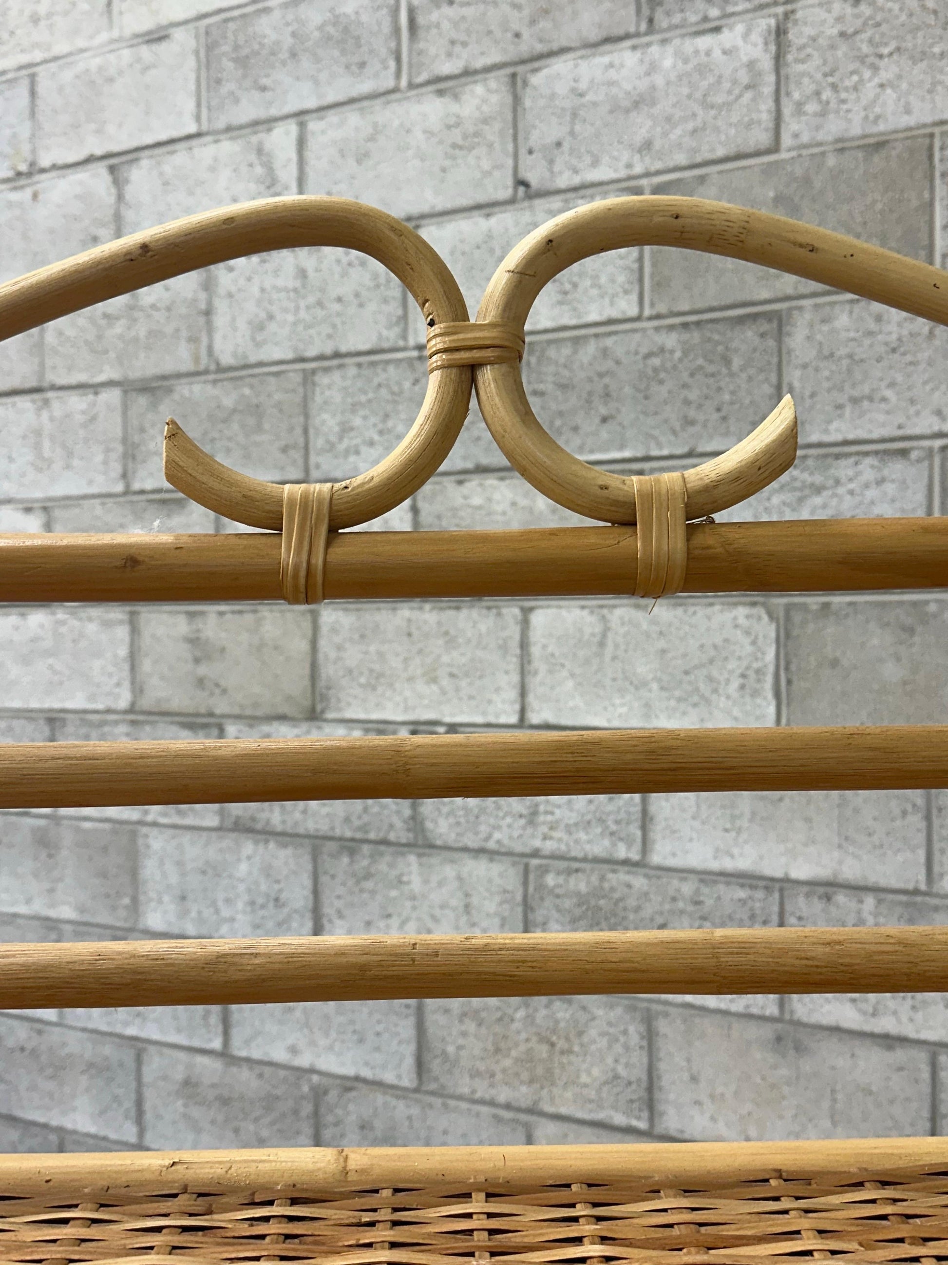 Frisman Vintage 1970s Bamboo, Rattan, and Cane Étagère/ Freestanding Shelf