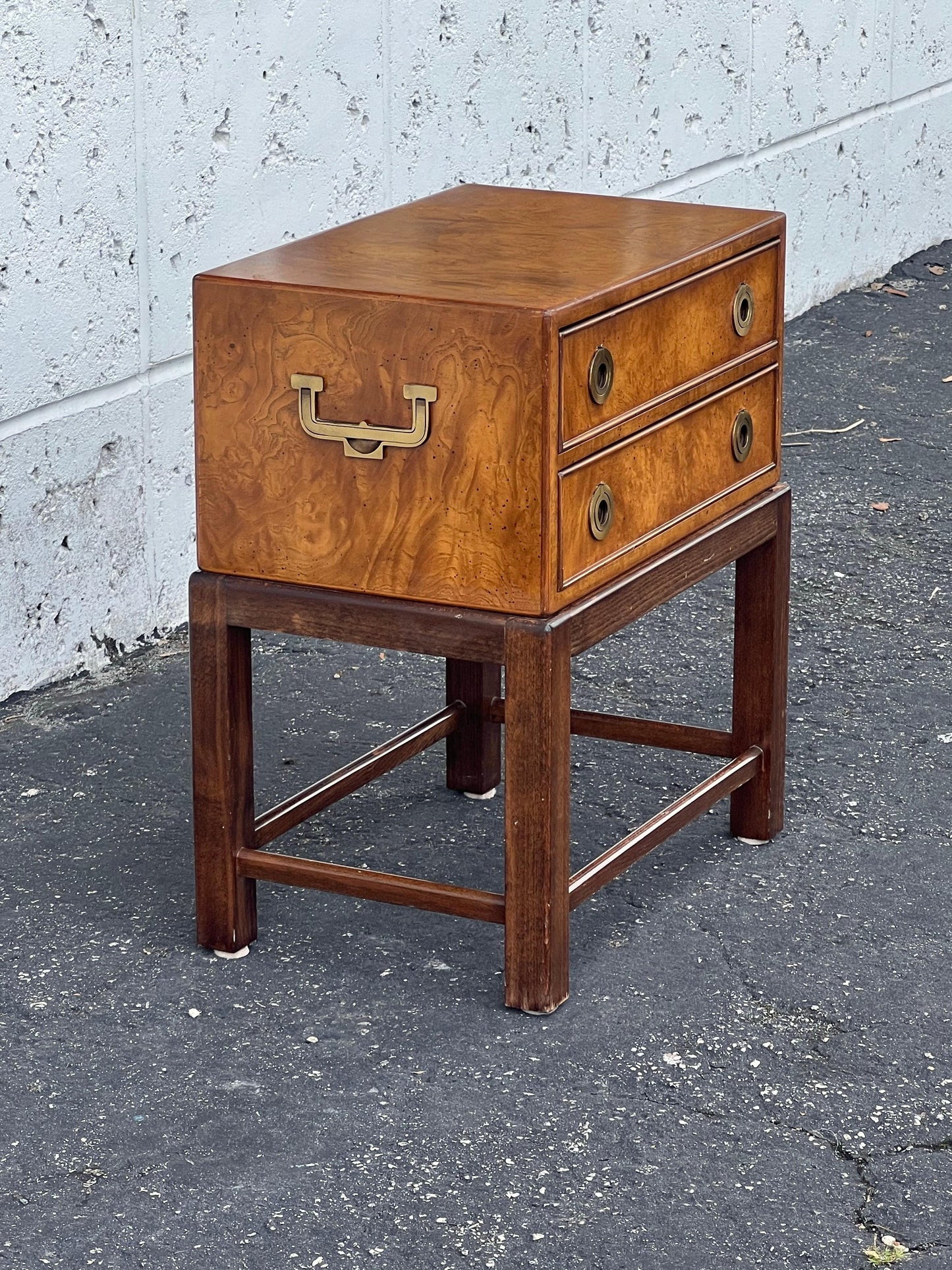 Frisman Vintage John Stuart Campaign Mini Chest ca' 1960's Burl