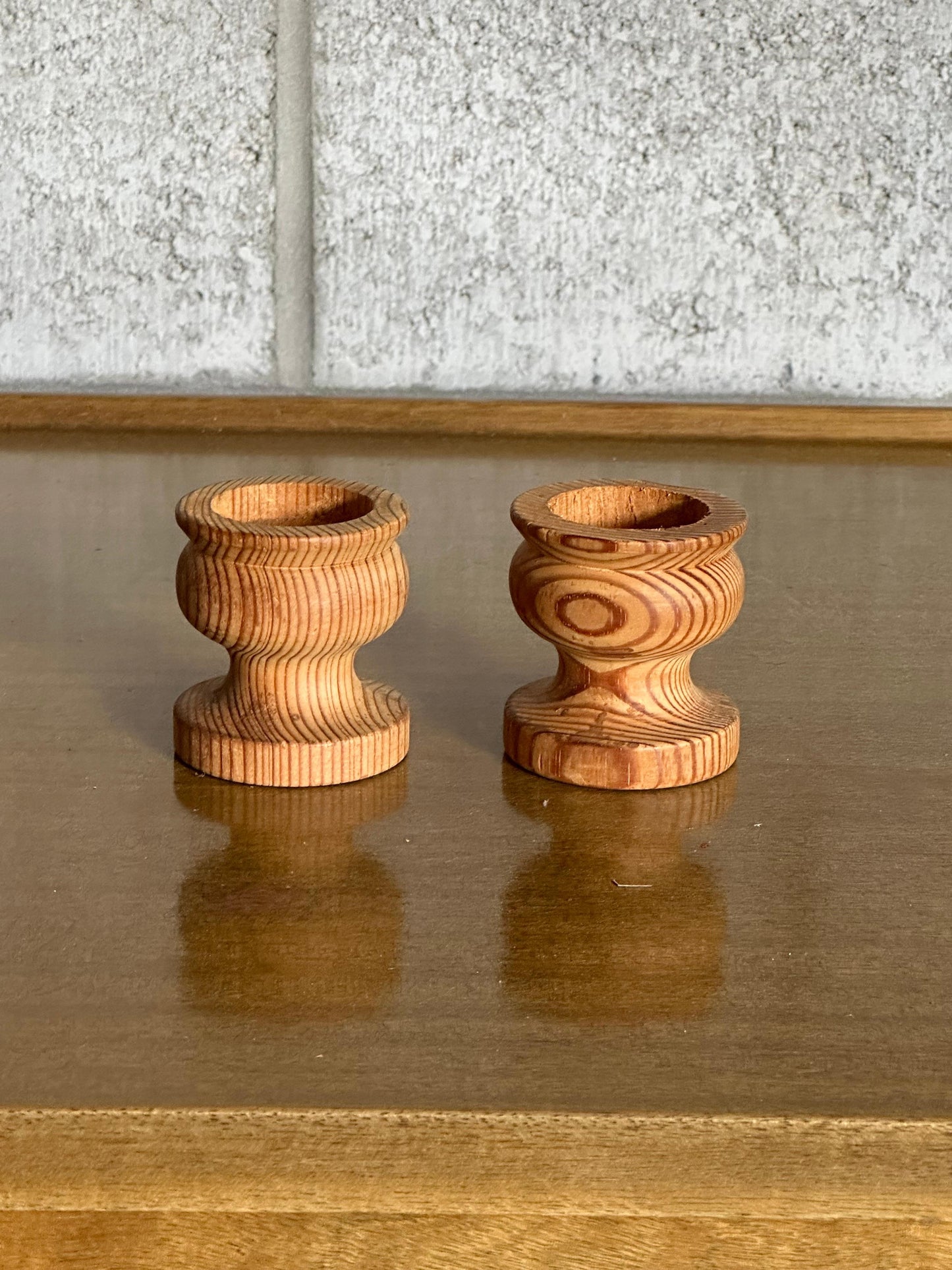 Frisman Vintage 1960s Swedish Pine Candle Holders - a Pair