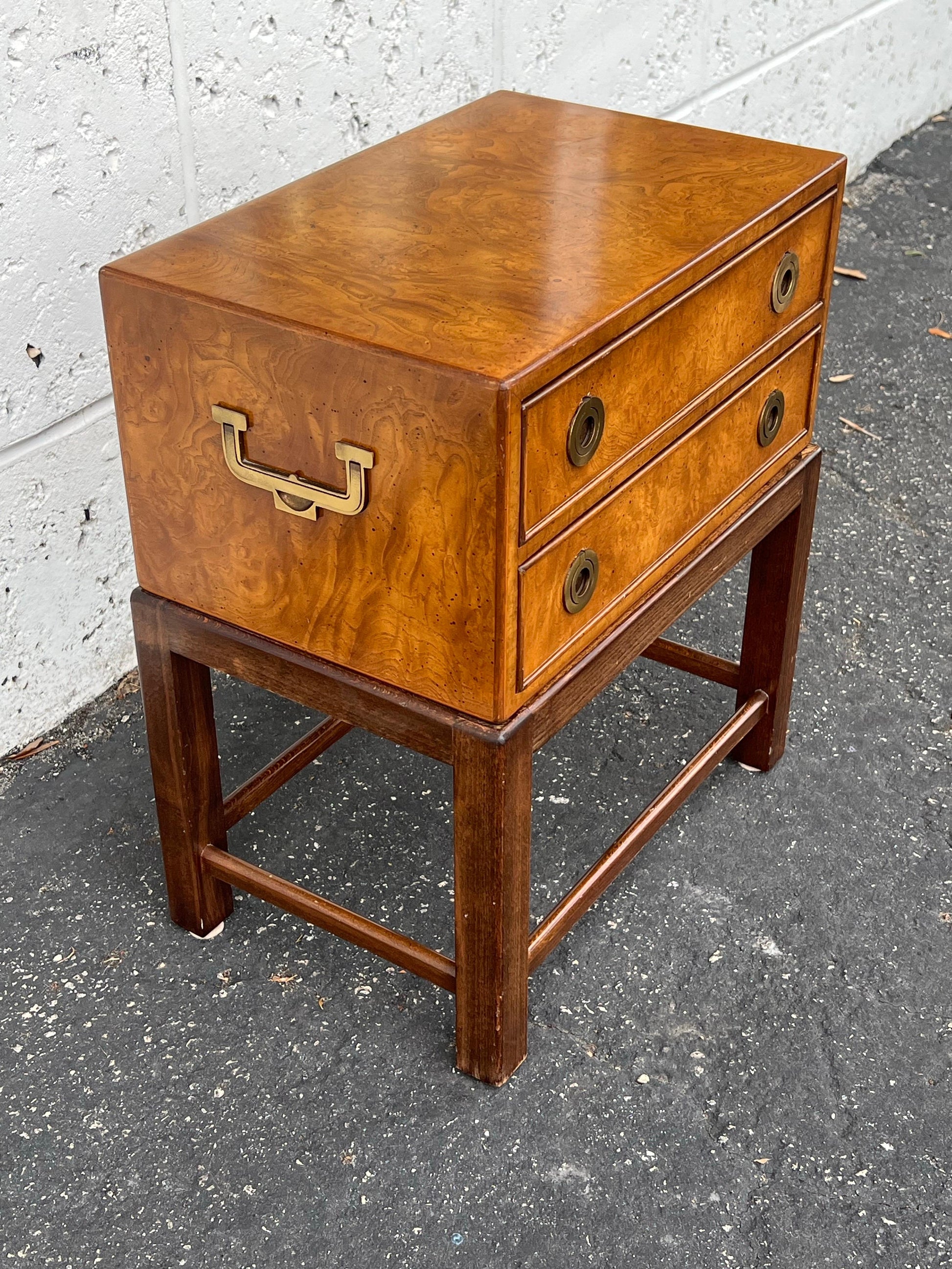 Frisman Vintage John Stuart Campaign Mini Chest ca' 1960's Burl