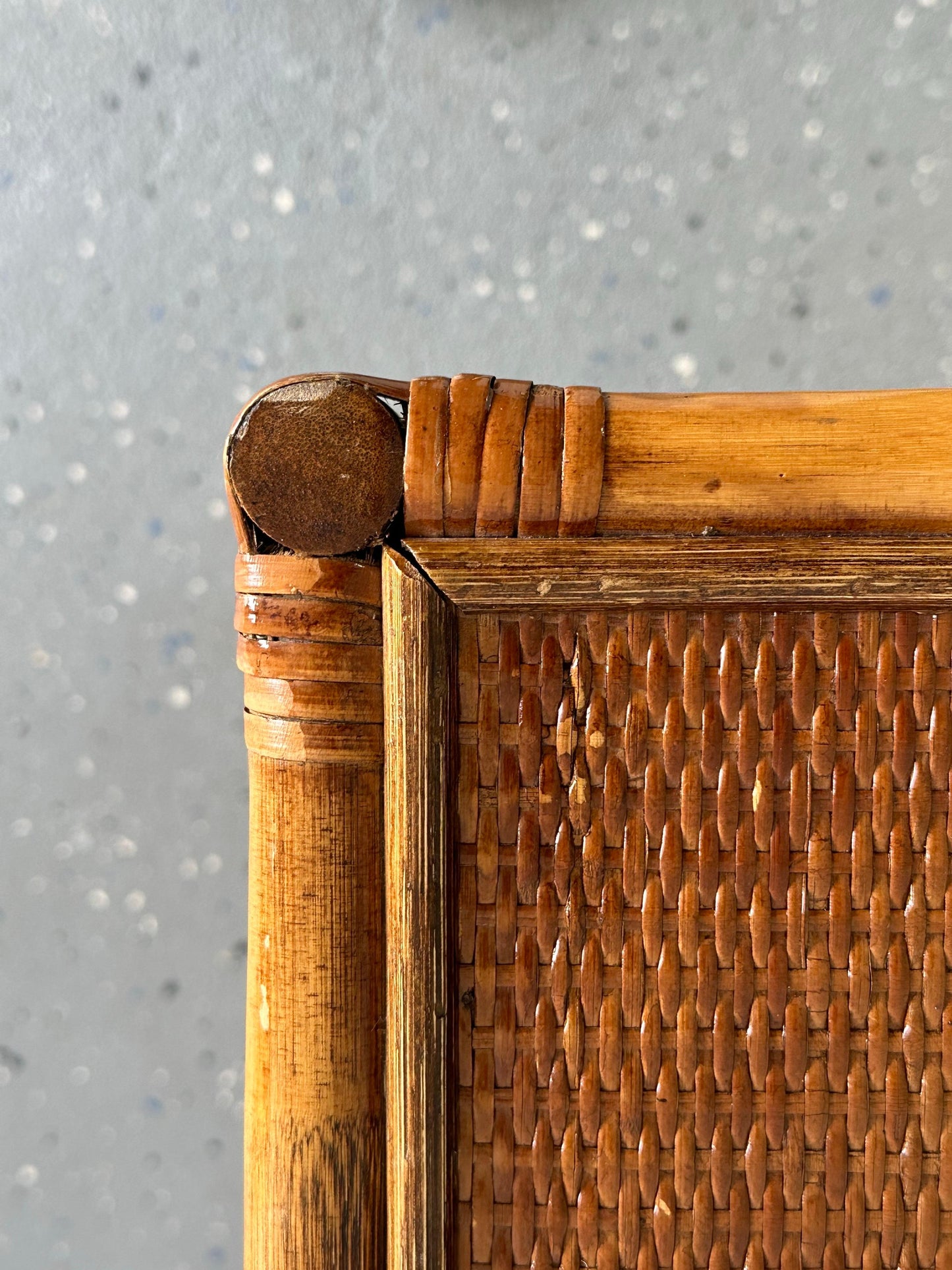 Frisman Vintage Bamboo and Cane British Colonial Style Small Chest