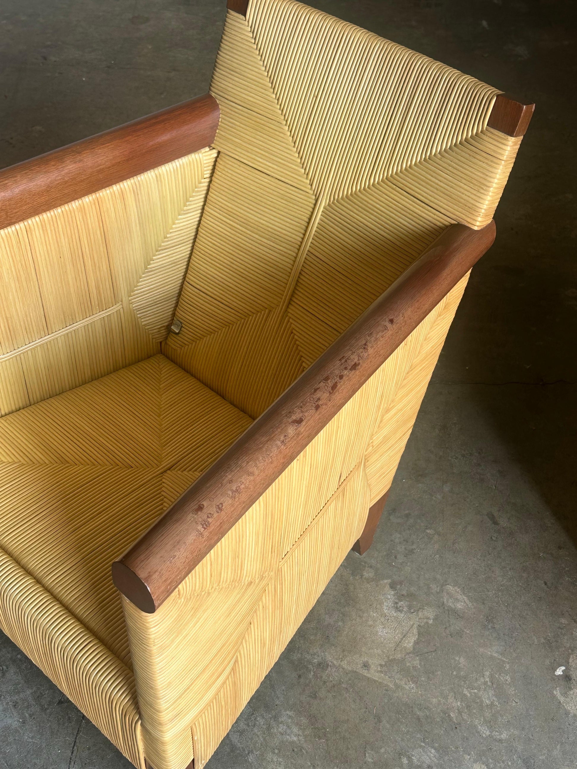 Frisman Vintage 1990s John Hutton for Donghia Merbau Lounge Chairs