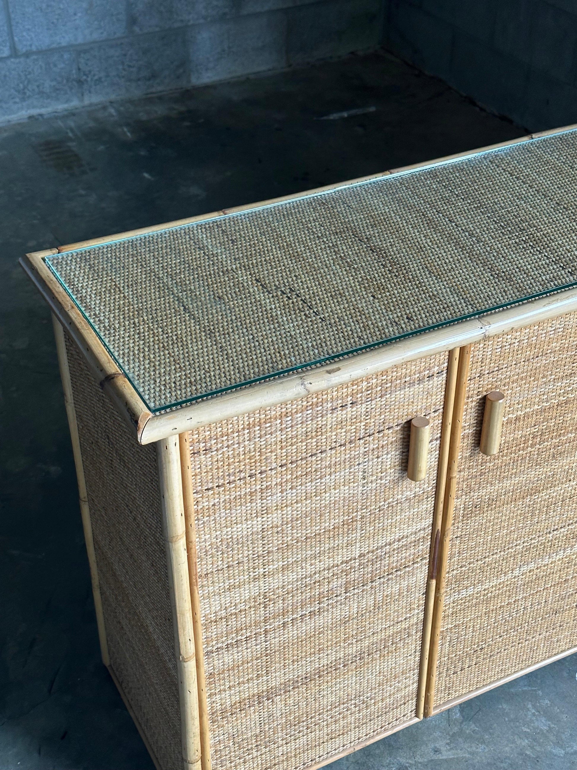 Frisman Vintage Vintage British Colonial Style Bamboo and Cane Sideboard