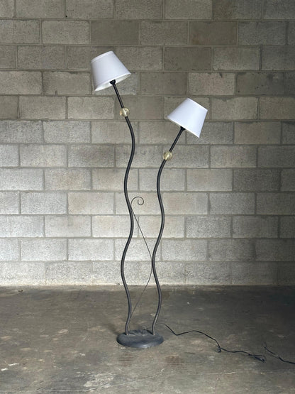 Frisman Vintage 1980s American Modernist Designer Postmodern Metal and Acrylic Floor Lamp