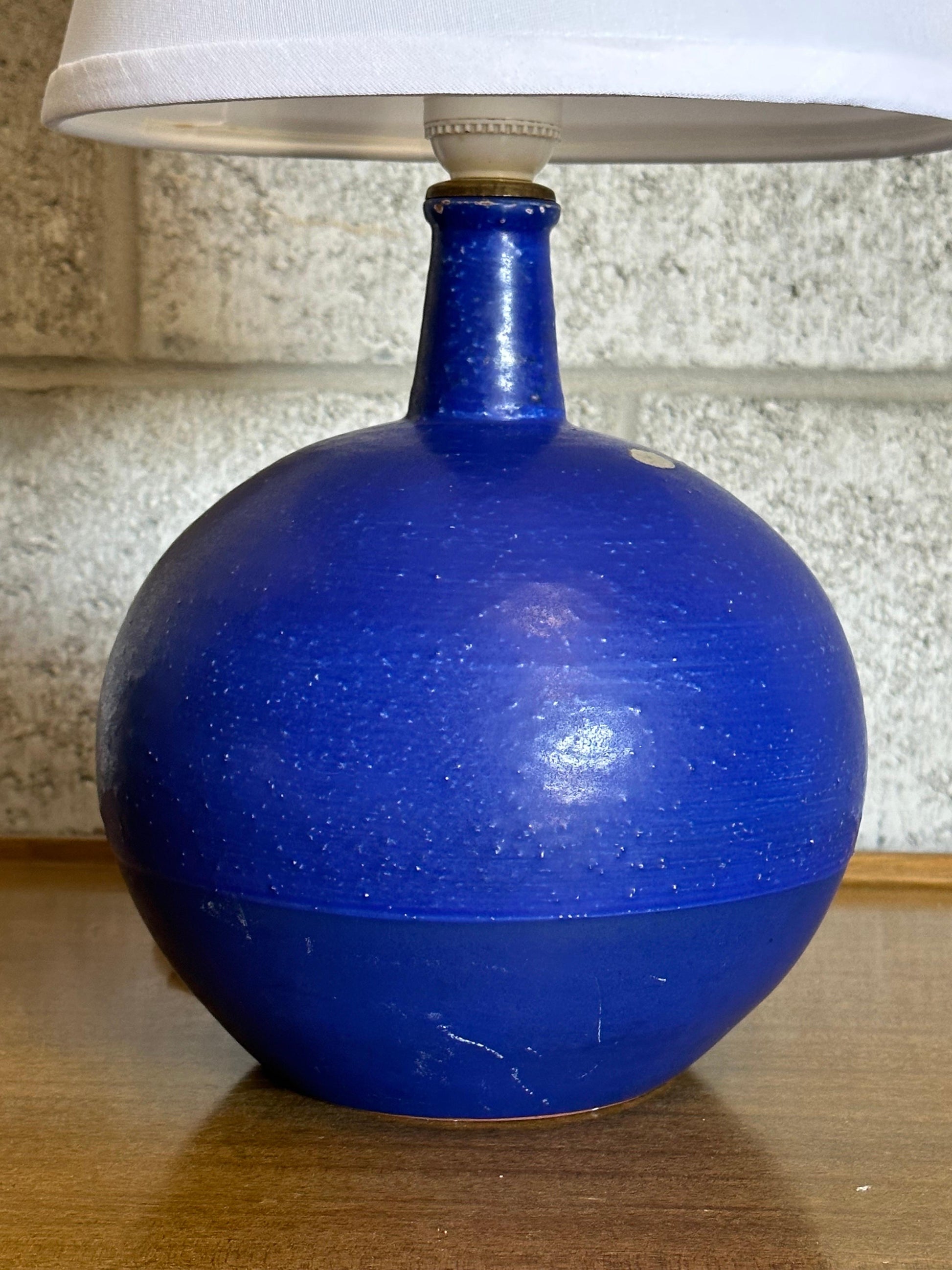 Frisman Vintage Jerk Werkmäster Ceramic Table Lamp, Nittsjö Sweden, 1940s