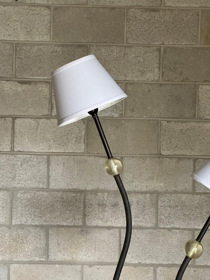 Frisman Vintage 1980s American Modernist Designer Postmodern Metal and Acrylic Floor Lamp