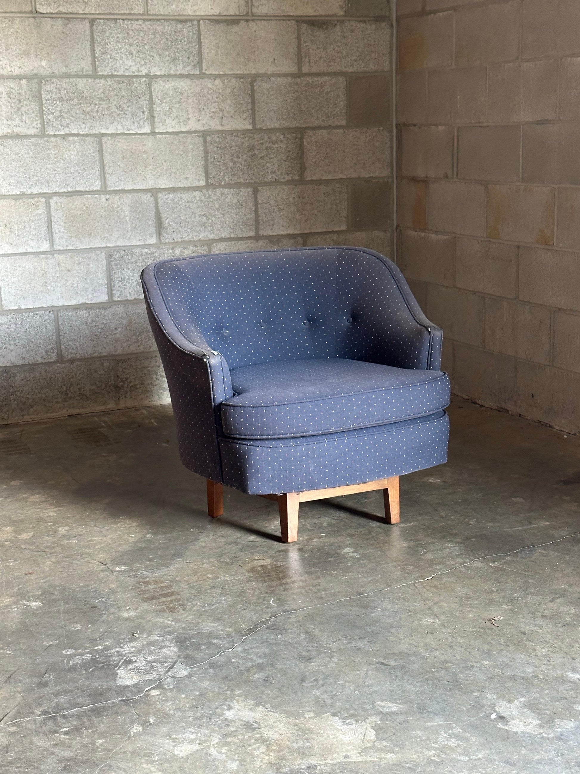 Frisman Vintage Edward Wormley for Dunbar Rare Swivel Chair, 1950s